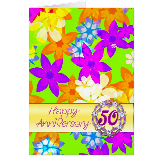 Flexblommor 50 år för ett par hälsningskort (Framsidan)