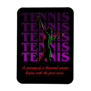 Flexi magnetkvinna tennis 1 purpurfärgade mörk magnet