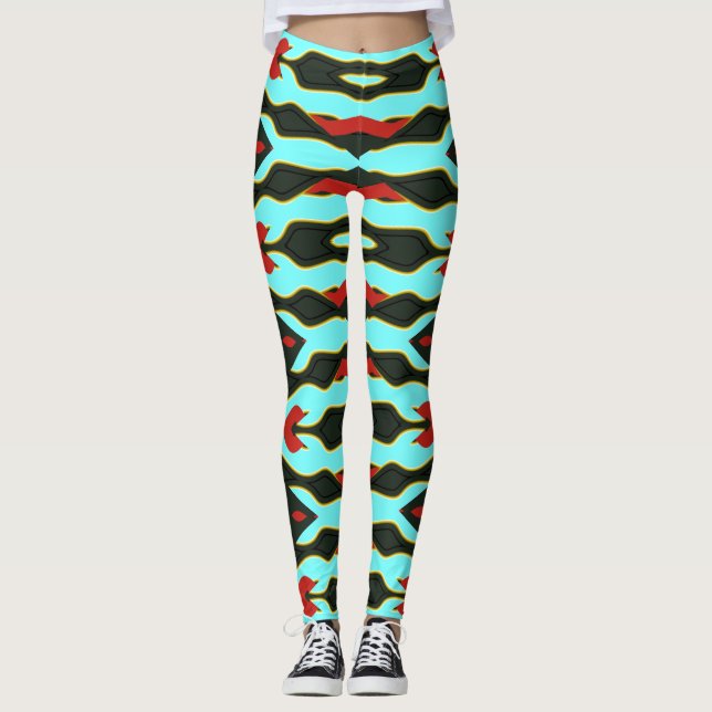 Flexi-passad multifärgad "Ratti_Kreativ_Arts" Legg Leggings (Framsida)
