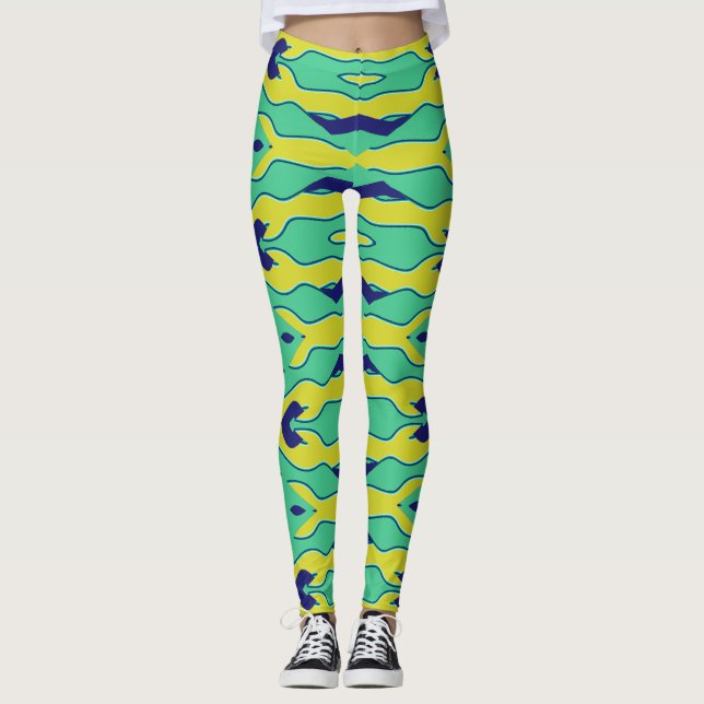 Flexi-passad multifärgad "Ratti_Kreativ_Arts" Legg Leggings (Framsida)