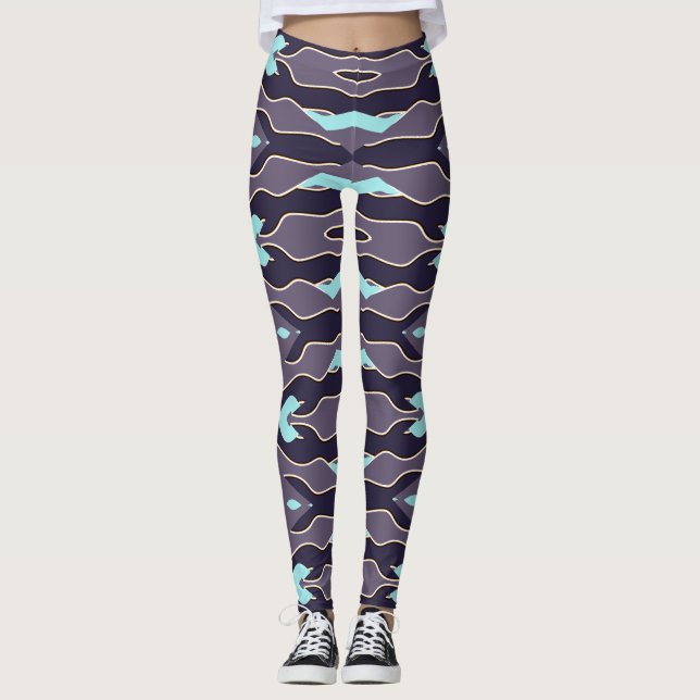 Flexi-passad multifärgad "Ratti_Kreativ_Arts" Legg Leggings (Framsida)