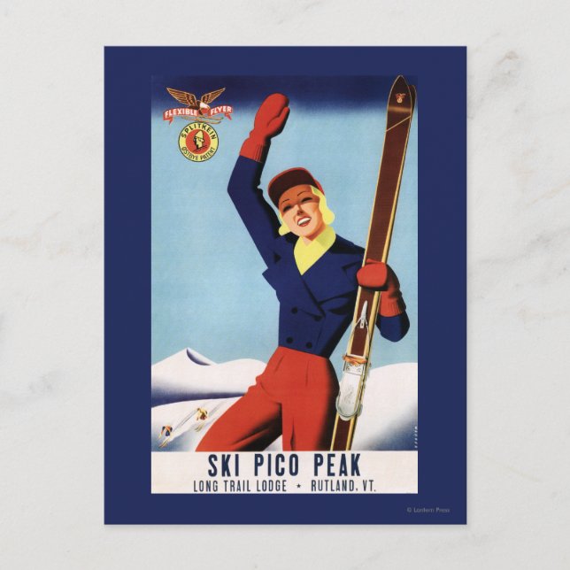 Flexibel Fin-up-hopping Girl Vykort (Framsida)