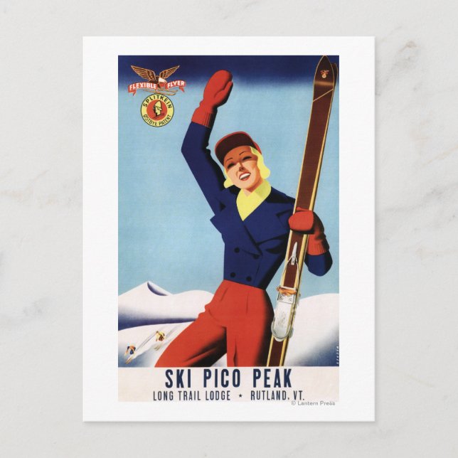 Flexibel Fin-up-hopping Girl Vykort (Framsida)
