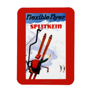 Flexibel Flyer Splitkein Wooden Skis Promo Magnet