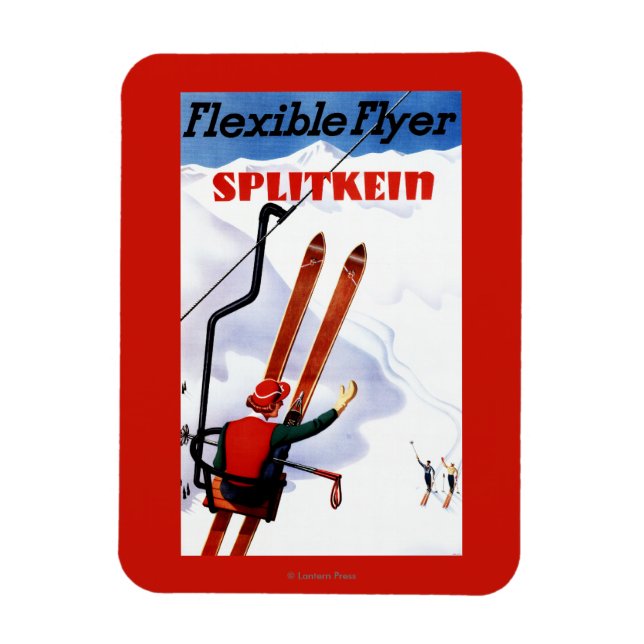Flexibel Flyer Splitkein Wooden Skis Promo Magnet (Vertikal)