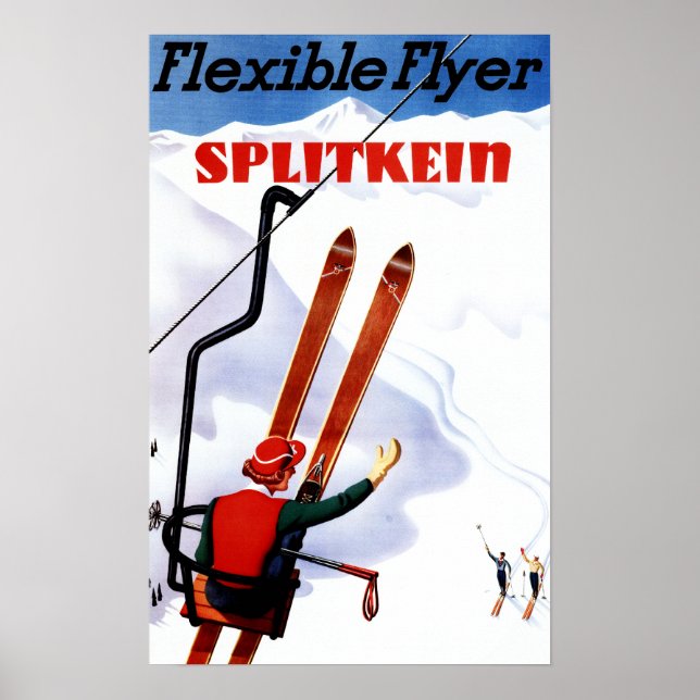 Flexibel Flyer Splitkein Wooden Skis Promo Poster (Framsidan)