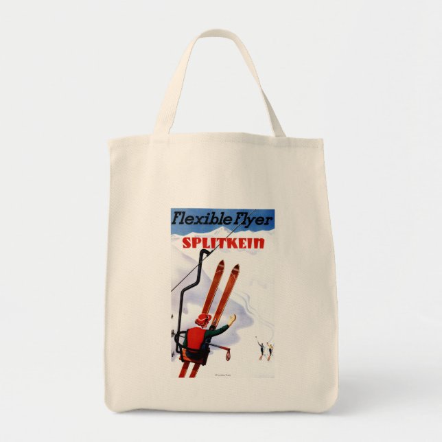 Flexibel Flyer Splitkein Wooden Skis Promo Tygkasse (Framsidan)