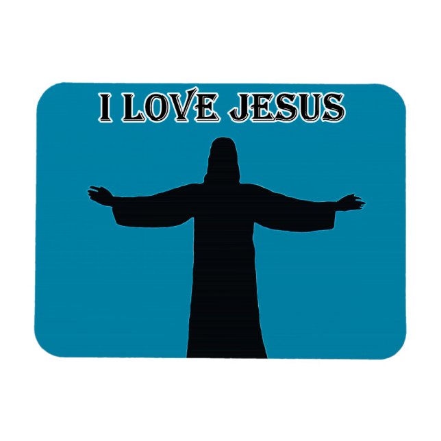 Flexibel fotomagnet  jag älskar jesus  magnet (Horisontell)