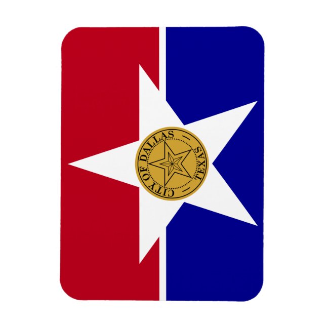 Flexibel fotomagnet med flagga Dallas Magnet (Vertikal)