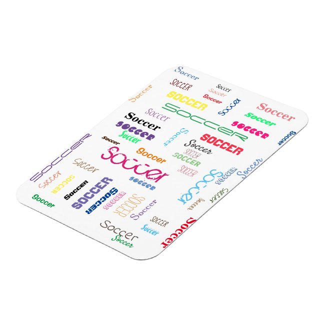 Flexibel fotomagnet med fotbollstypografi magnet (Vänstra Sidan)
