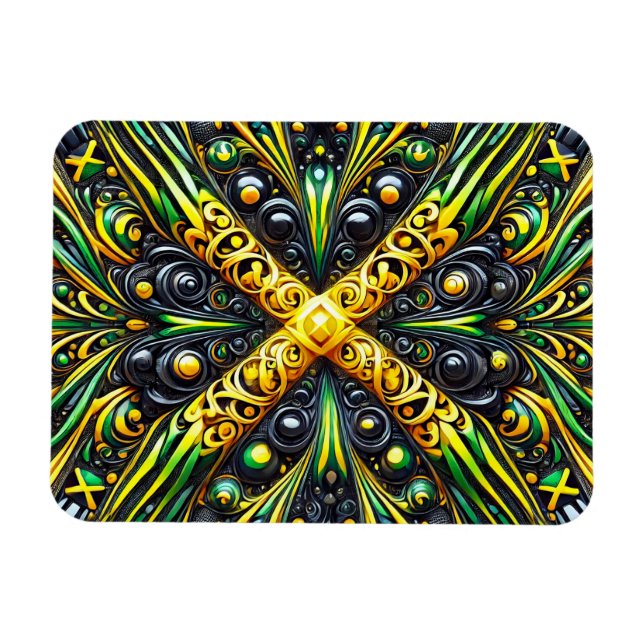 Flexibel fotomagnet med Jamaican Färg Magnet (Horisontell)