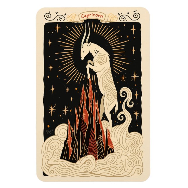 Flexibel Magnet Capricorn Celestial Zodiac Art (Vertikal)