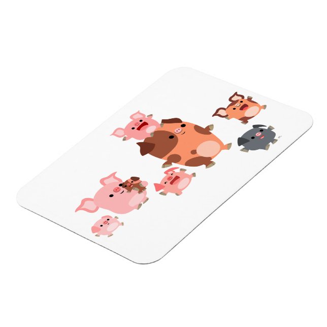 Flexibel Magnet för familjen Cute Tecknad Gris (Vänstra Sidan)