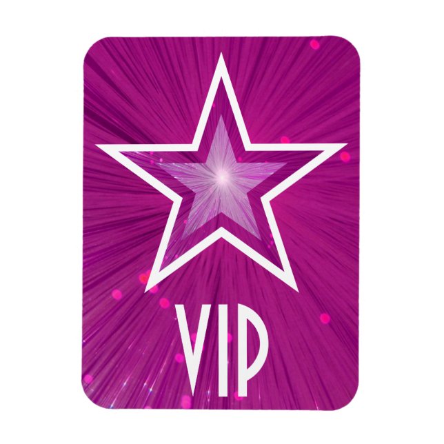 Flexibel magnet för rosa Star 'VIP' (Vertikal)