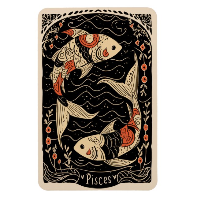 Flexibel Magnet Pisces Celestial Zodiac Art (Vertikal)
