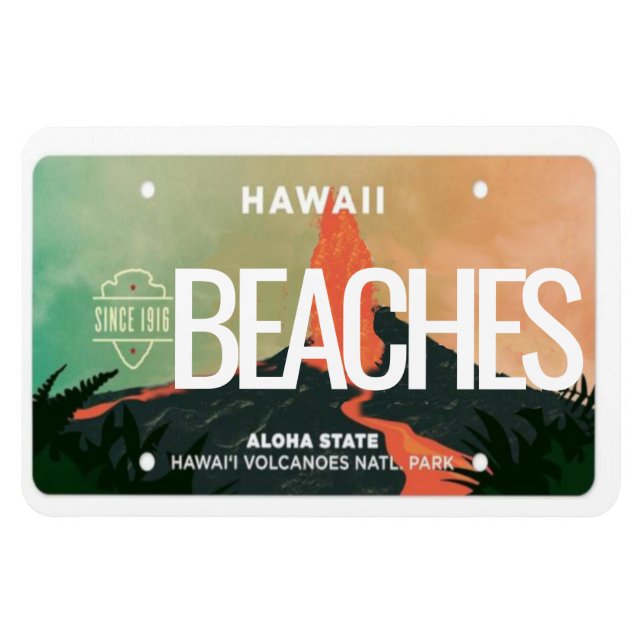 Flexibel på Hawaii Volcano License Plate Magnet (Horisontell)