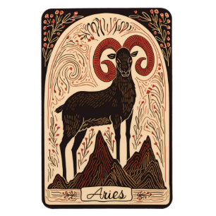 Flexibel Photo Magnet Aries Celestial Zodiac Art