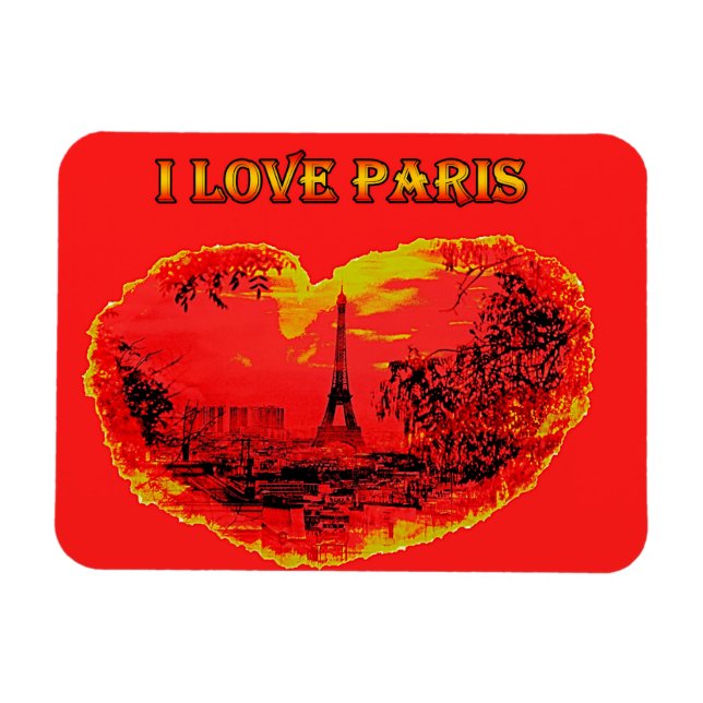 Flexibel Photo Magnet i kärlek paris (Horisontell)