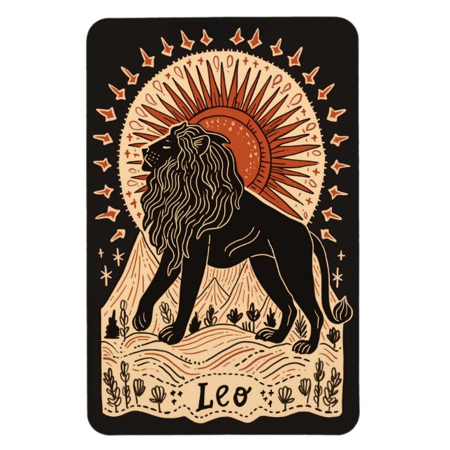 Flexibel Photo Magnet Leo Celestial Zodiac Art (Vertikal)