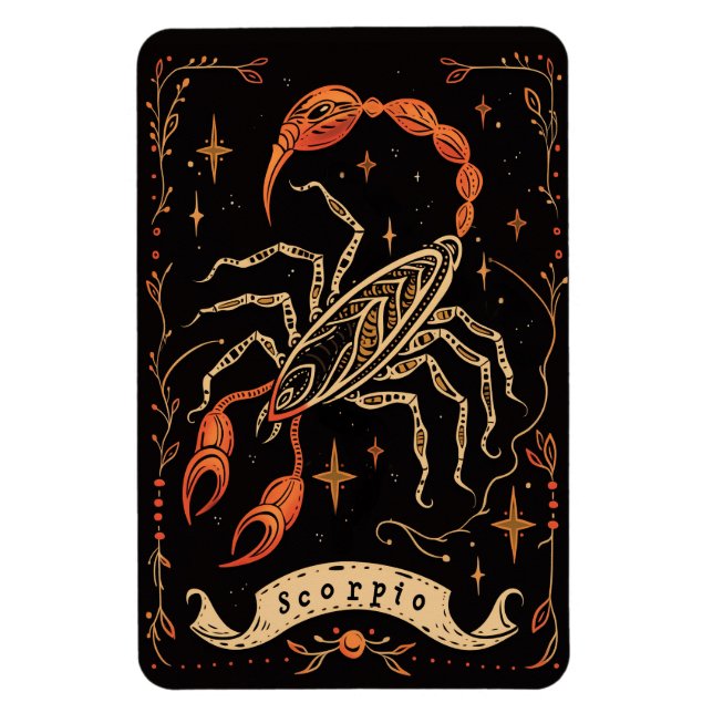Flexibel Photo Magnet Scorpio Celestial Zodiac Art (Vertikal)