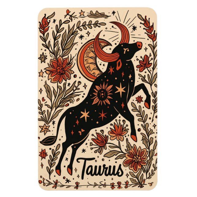 Flexibel Photo Magnet Taurus Celestial Zodiac Art (Vertikal)
