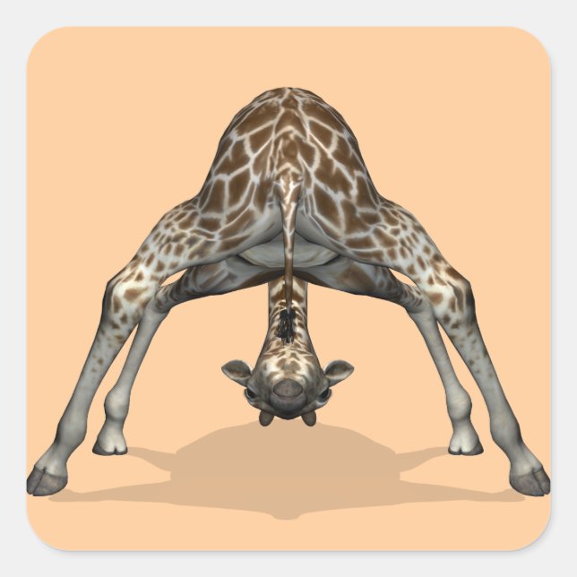 Flexible Giraffe Fyrkantigt Klistermärke (Framsida)