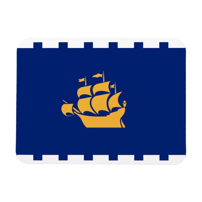 Flexible photo magnet with flag of Quebec City (Horisontell)