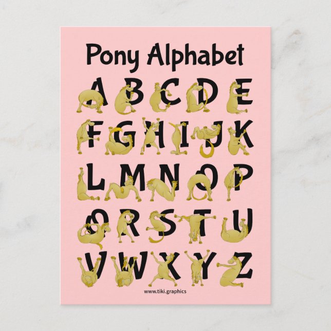 Flexible Pony | Alfabet-diagram Vykort (Framsida)