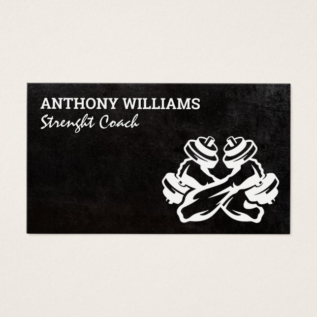 Flexing Arm Holding Dumbbells Visitkort (Framsidan)