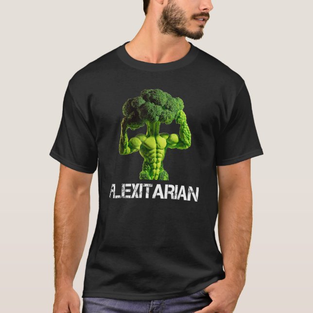 Flexitarian Broccoli Bodybuilder Clean Eating Weig T Shirt (Framsida)