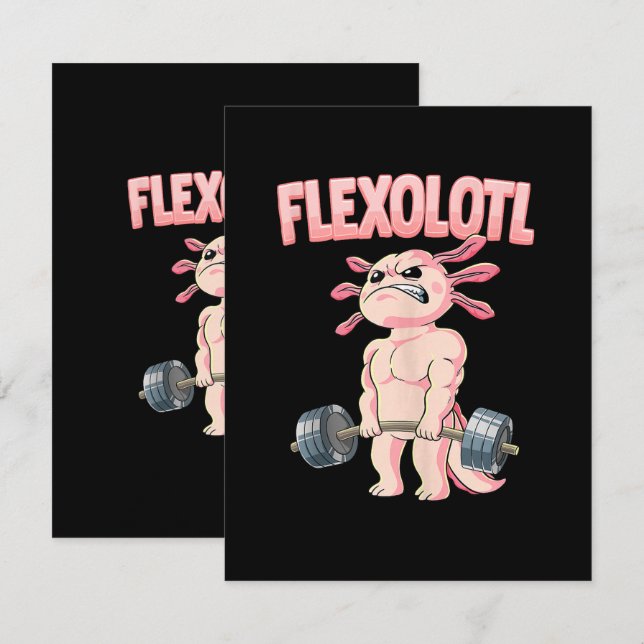 Flexolotl Axolotl Kort (Fram/baksida)