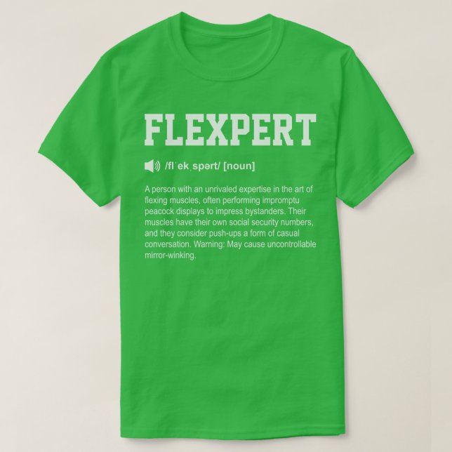 Flexpert Funny Dictionary Gym betyder T Shirt (Design framsida)