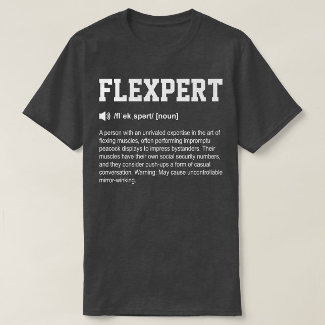 Flexpert Funny Dictionary Gym betyder T Shirt (Design framsida)
