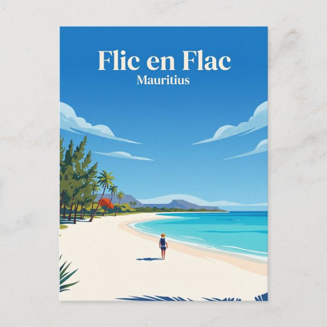 Flic en Flac-stranden Mauritius Vykort (Framsida)