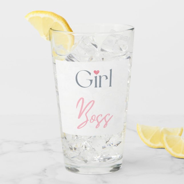 Flick Boss Ord Text Minimalistisk Glas Tumbler (Framsida Ice)