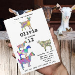Flick kalas Colorful Cute Goats Funny<br><div class="desc">En samling av färglösa, psykedeliska getter i pulserande rosa, lila, blått, orange, gult och akvarier med grisget, baby geten och getterna på getter. Ett sött flerfärgat husdjur, födelsedagsfest inbjudan. Den här inbjudan till roligt-grupp för husdjur är enkel att anpassa för att skapa en unik partsinbjudan som passar för barn och...</div>