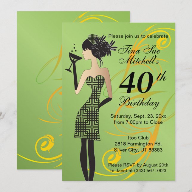 Flick kalas | DIY Age Inbjudningar (Fram/baksida)