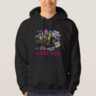 Flick som kör ATV fyrhjuling på terrängspår Hoodie