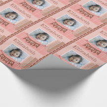 Flicka 1:a födelsedag Rosa Skrapbooking