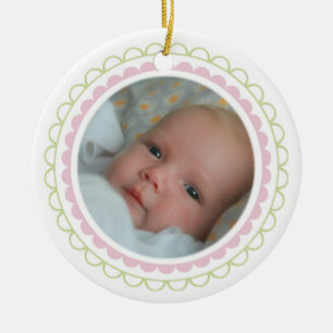 Flicka 1:a julfoto Ornament Keepsak