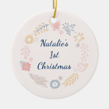 Flicka 1:a julfoto Rosa botaniskt foto