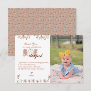 Flicka 1-årsdag Rainbow Boho Tack Kort