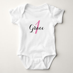 Flicka 1st Bodysuit för födelsedagTutu Tröja