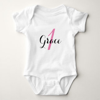 Flicka 1st Bodysuit för födelsedagTutu Tröja