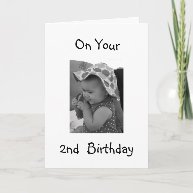 FLICKA ***2nd BIRTHDAY** CARD Kort (Framsida)