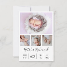 Flicka 4 Tack för fotofödelsemeddelande