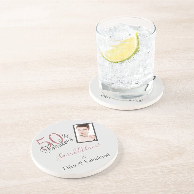 Flicka 50 & Fabulous Birthday Ro Guld Foto Underlägg (Sidan)