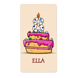 Flicka 8:e födelsedagen, 8:e på Sweet Rosa Cake Fraktsedel