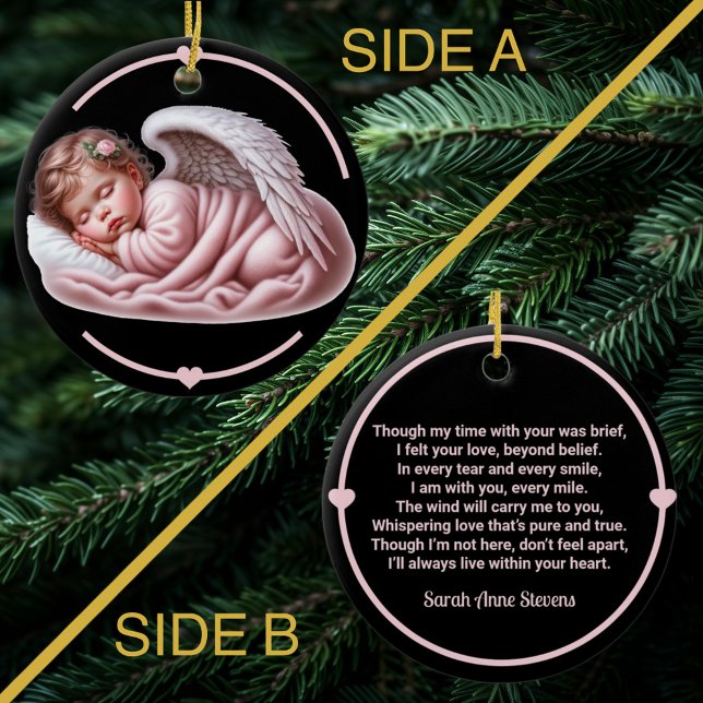 Flicka Angel Memorial Julgransprydnad Keramik (Skapare uppladdad)