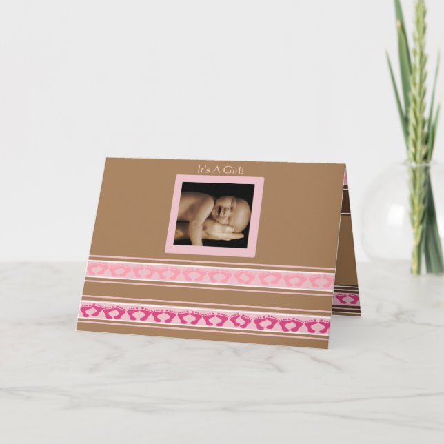 Flicka Annoucement Cute Baby Feed ditt foto - Meddelande (Framsida)